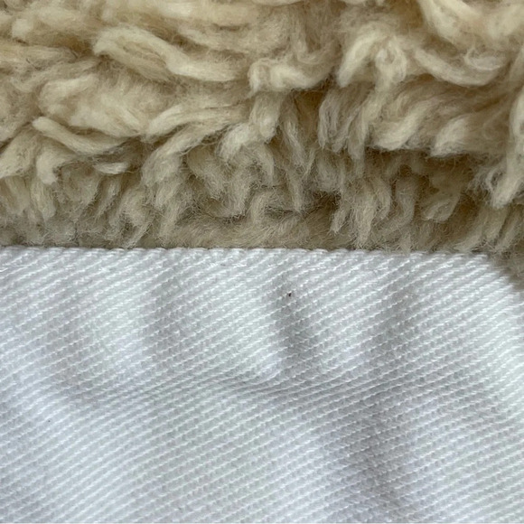 Joe’s denim full zip Sherpa jacket pockets cream ivory cotton size L - Picture 8 of 11